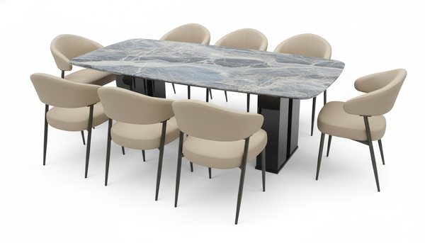 Armin Marble Dining Set 1+8